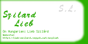szilard lieb business card